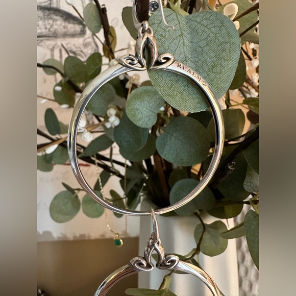 REALM | Portrait Hoop Earring 48mm - Sterling Silver | Statement Earrings - Picture 7 of 13